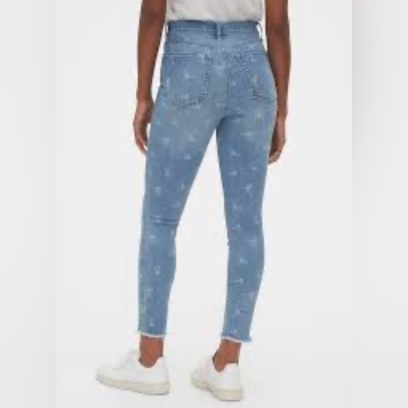 NWT Gap high Rise True Skinny Floral Print Ankle Jeans 27 / 4 - Picture 2 of 16